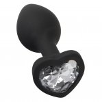 Анальная пробка с камнем Silicone Butt Plug, силикон (537594)