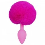 Анальная пробка с помпоном Pink Colorful Joy Bunny Tail Plug, силикон (518212)