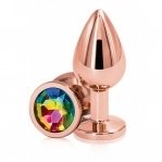 Анальна пробка з райдужним каменем Ns Novelties Inc. Rear Assets Rose Gold Small (NC18813)