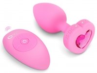 Анальна пробка з вібрацією та пультом керування B-Vibe Vibrating Heart Plug S/M Pink (54015690000)
