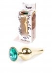 Анальна пробка із зеленим каменем Jewellery (BS64069)
