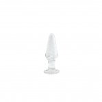 Анальная пробка стеклянная светящаяся NS Novelties FIREFLY GLASS TAPERED PLUG SMALL CLEAR (T280668)