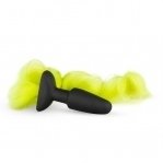 Анальная пробка с хвостом Silicone But Plug With Tail Yellow (ET69608)