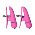 Зажимы на соски с вибрацией California Exotic Novelties, розовые, 7 см (CE12921-2)
