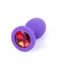 Анальная пробка с красным камнем, силикон Jewellery (BS64082)