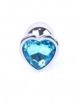 Анальна пробка Plug-Jewellery Silver Heart PLUG-Light Blue (BS6400049)