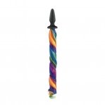 Конічна анальна пробка з хвостом NS Novelties UNICORN TAILS RAINBOW (T280413)