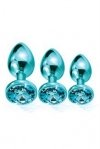 Набор анальных пробок Global Novelties NIXIE METAL BUTT PLUG TRAINER SET, BLUE METALLIC (T880185)