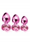 Набор анальных пробок Global Novelties NIXIE METAL BUTT PLUG TRAINER SET, PINK METALLIC (T880187)