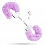 Металеві Наручники Roomfun з товстим фіолетовим хутром S&M CuffS (810414)