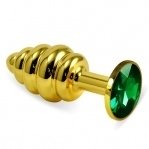 Анальная пробка Gold Spiral Plug Green (6452LVTOY566)