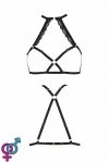 Портупея из стреп с кружевом LORRY BRA black L/XL - Passion Exclusive (PS27601)