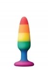 Радужная анальная пробка COLOURFUL LOVE RAINBOW ANAL PLUG SMALL (DT21742)