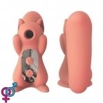 Вакуумный стимулятор с вибрацией KissToy Miss UU Orange, игрушка 2-в-1 (SO3619)