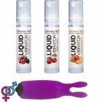 Набор из 3-х вкусов стимулирующего лубриканта Amoreane Med (3х10мл) и вибропули Adrien Lastic Purple (SO3834)