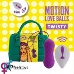 Вагинальные шарики с массажем и вибрацией FeelzToys Motion Love Balls Twisty с пультом ДУ, 7 режимов (SO3853)
