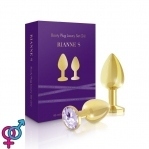 Набір металевих анальних пробок з кристалом RIANNE S - Booty Plug Luxury Set, 3 і 3,5 см (SO3858)