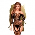 Бодистокинг с флористическо-геометрическим орнаментом Penthouse - Top-Notch Black S/L (SO4384)