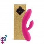 Гибкий вибратор кролик с двумя моторами FeelzToys Lea Rabbit Vibrator Rubine Red (SO4432)