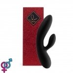 Гибкий вибратор кролик с двумя моторами FeelzToys Lea Rabbit Vibrator Black (SO4433)