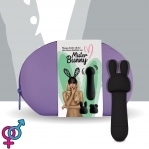 Мини-вибратор FeelzToys Mister Bunny Black с двумя насадками (SO4438)