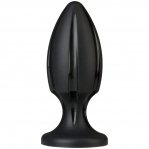 Анальний плаг з каналами для змащування Doc Johnson Platinum Premium Silicone - The Rocket - Black (SO4916)