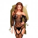 Бодистокинг с флористическо-геометрическим орнаментом Penthouse - Top-Notch Black XL (SO5305)