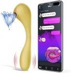 Вакуумный вагинально-клиторальный стимулятор Magic Motion Bobi Yellow, управление со смартфона (SO5746)