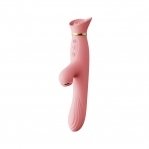 Вибратор с подогревом и вакуумной стимуляцией клитора Zalo - ROSE Vibrator Strawberry Pink (SO6680)