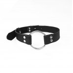 Кляп металлическое кольцо из натуральной кожи Art of Sex - Gag Ring Metal, Черный (SO6790)