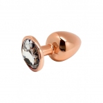 Металлическая анальная пробка Wooomy Tralalo Rose Gold Metal Plug Size L, 9х4 см (SO7426)