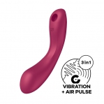Вакуумный стимулятор с вибрацией Satisfyer Curvy Trinity 1 Red, игрушка 3в1 (SO8407)