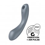 Вакуумный стимулятор с вибрацией Satisfyer Curvy Trinity 1 Bluegrey, игрушка 3в1 (SO8408)