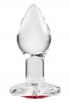 Стеклянная анальная пробка ADAM ET EVE RED HEART GEM GLASS PLUG SMALL (T840731)