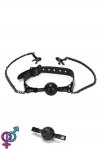 Кляп с зажимами для сосков WHIPSMART DIAMOND BLACK (T160592)