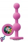 Анальна пробка з кристалом GLAMS RIPPLE RAINBOW GEM PINK (T280779)
