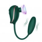 Ваккумный стимулятор с виброяйцом High End Suction Love Egg GREEN (560435)