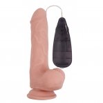 Вибратор на присоске Basics Realistic Dildo Vibrator-Flesh Chisa, 20х4.5 см (11276)