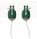 Зажимы для сосков с вибрацией Qingnan No.2 Vibrating Nipple Clamps Green (Q92000)