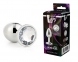 Анальна пробка з каменем GLEAMING LOVE SILVER PLUG MEDIUM (DT21786)