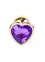 Анальная пробка с фиолетовым камнем, сердце Jewellery (BS64043)