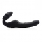 Женский вибрострапон Slim Rider Ribbed Ribbed Vibrating Silicone Strapless Strap On, черный (AF840)