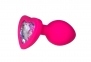 Анальная пробка Pink Silicone Heart White Shape S (286278)