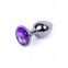 Анальна пробка з каменем Plug-Jewellery Dark Silver PLUG-Purple розмір S (64-00034)