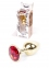 Анальна пробка з каменем Plug-Jewellery Gold PLUG-Red розмір S (64-00019)