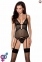 Корсет с декольте ERZA CORSET black L/XL - Passion, пажи, трусики, полупрозрачный (PS26007)