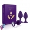 Набор анальных пробок с кристаллом Rianne S: Booty Plug Set Purple, 2,7 см, 3,5 см, 4,1 см (SO3908)