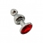Металлическая анальная пробка Wooomy Lollypop Double Ball Metal Plug Red M, 9,4х3,1 см (SO7423)