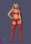 Комплект Obsessive Heartina 3 pcs set L/XL красный (410663)