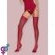 Чулки Obsessive S800 stockings ruby S/M (410803)